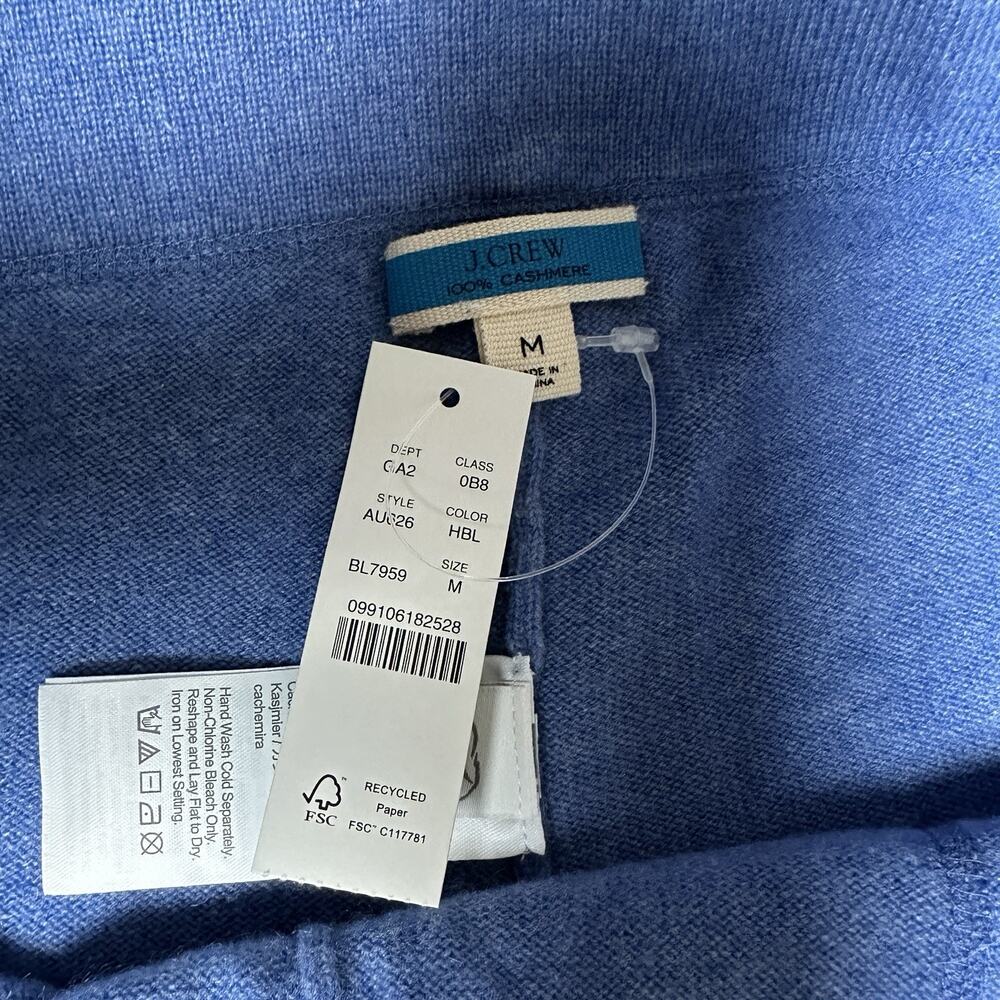 J Crew 100% Cashmere High Rise Jogger Pants Womens M NWT Heather Blue Tie Waist - Picture 5 of 11